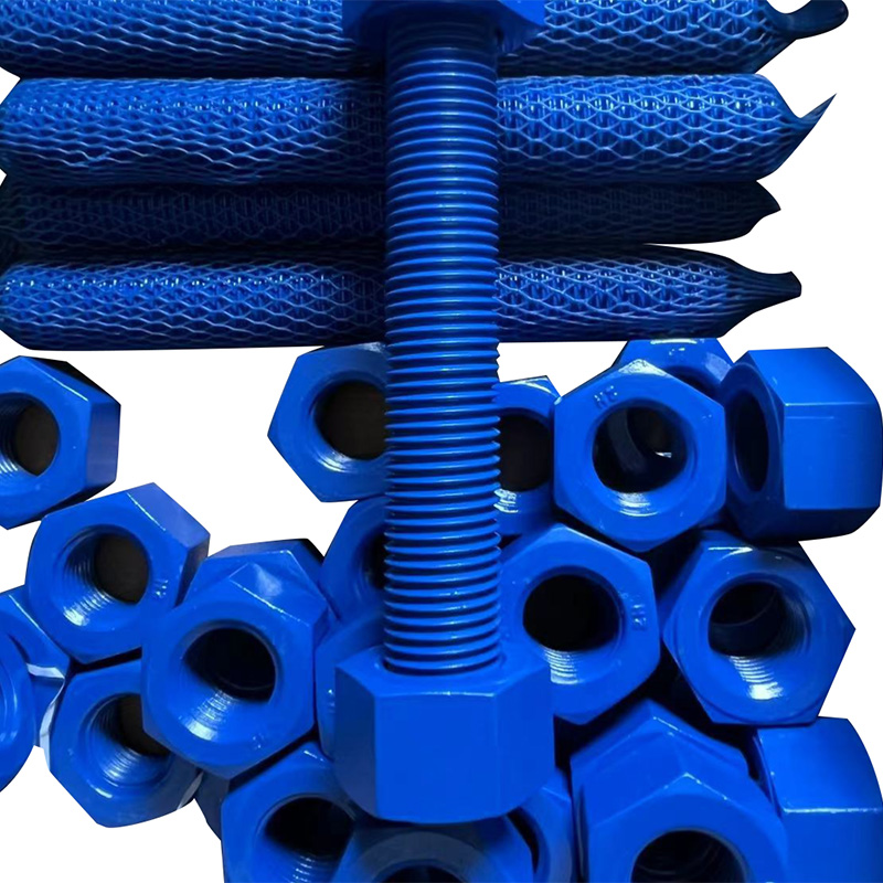 Teflon Blue Stud Bolts Marine Anti-korrosion Specialanvändning