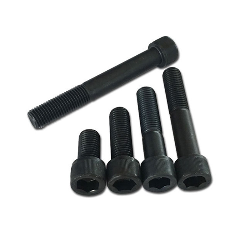 Svart halvtråd hexagon-sockelskruv