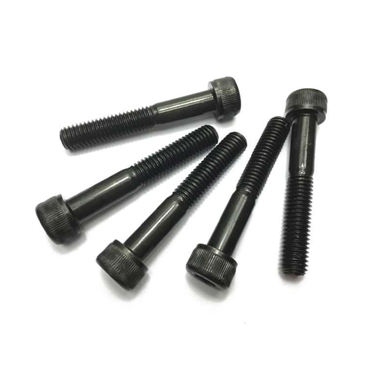 Svart halvtråd hexagon-sockelskruv